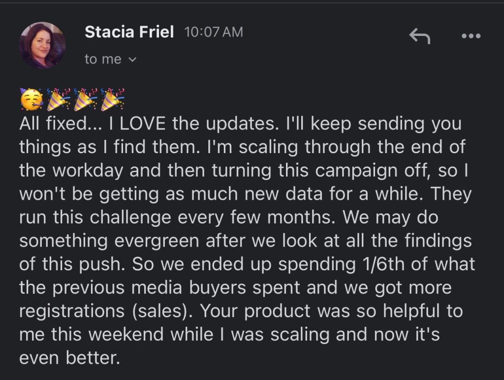 Screenshot from Stacia Friel